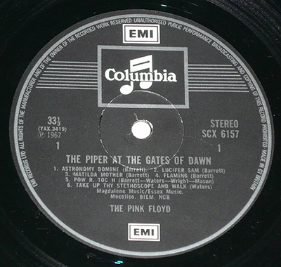 The Piper at the Gates of Dawn (4th Release)
 record label close-up